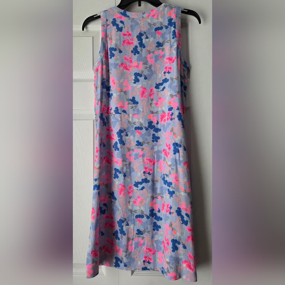 Joules Ava Pink And Blue Floral Sleeveless Shift Dress Size 4 - Picture 6 of 11